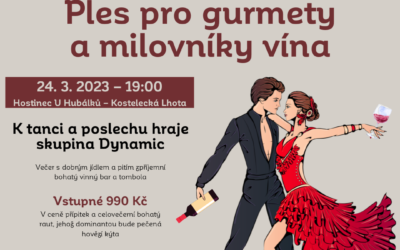 Ples pro gurmety a milovníky vína – 24. 3. 2023 od 19:00