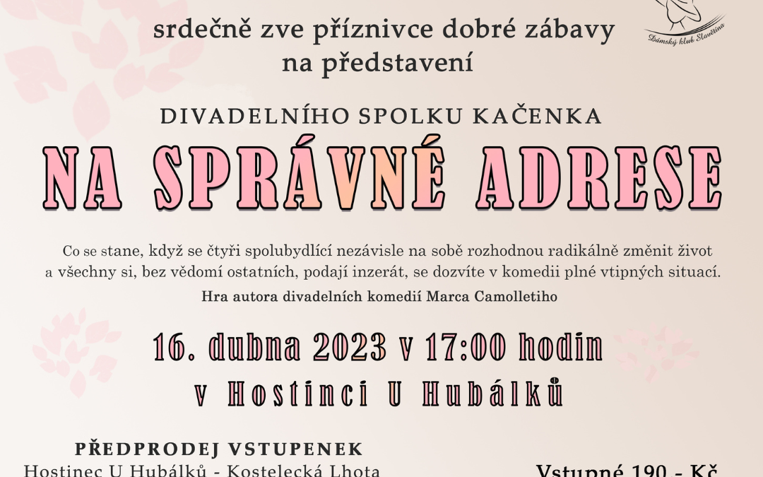 Divadlo – NA SPRÁVNÉ ADRESE – 16. 04. 2023 od 17:00
