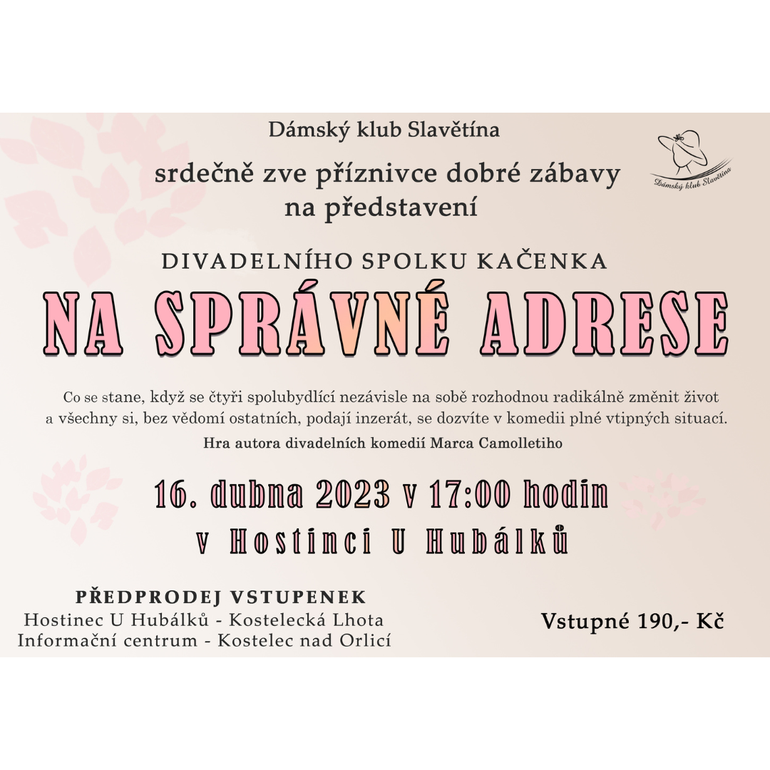 Divadlo – NA SPRÁVNÉ ADRESE – 16. 04. 2023 od 17:00