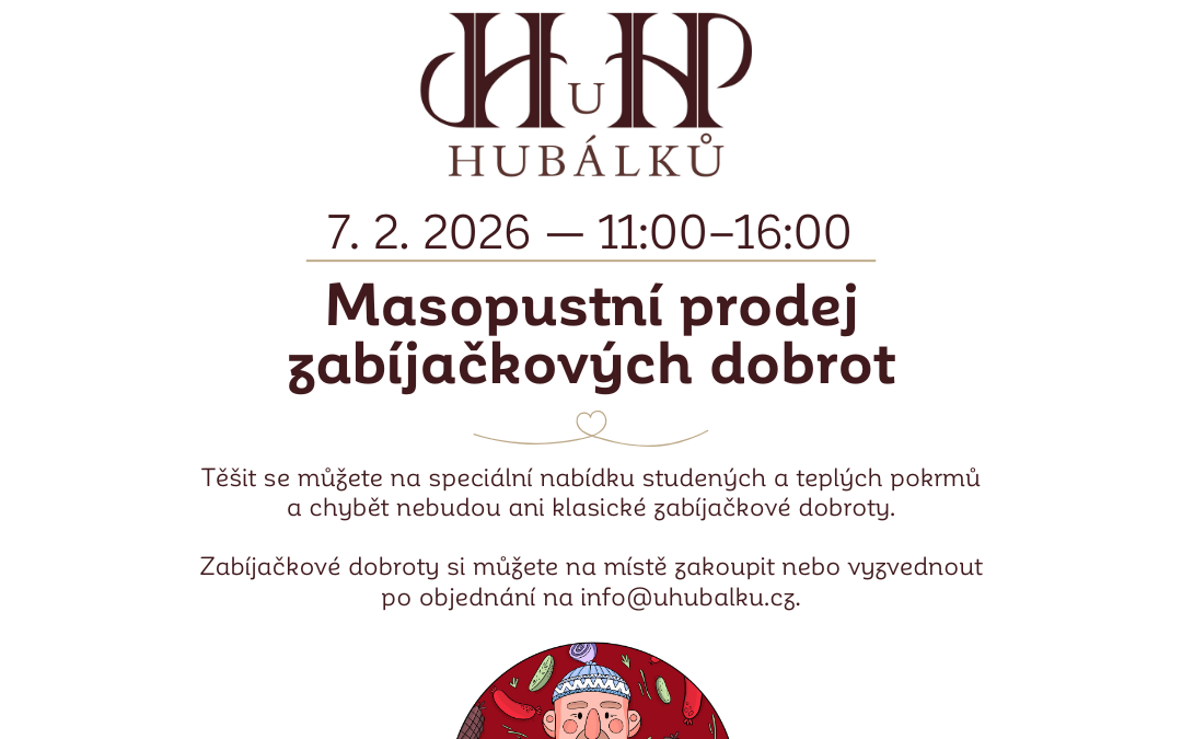 Masopust a&nbsp;prodej domácích zabíjačkových produktů – 7.&nbsp;2.&nbsp;2026 — 11:00–16:00