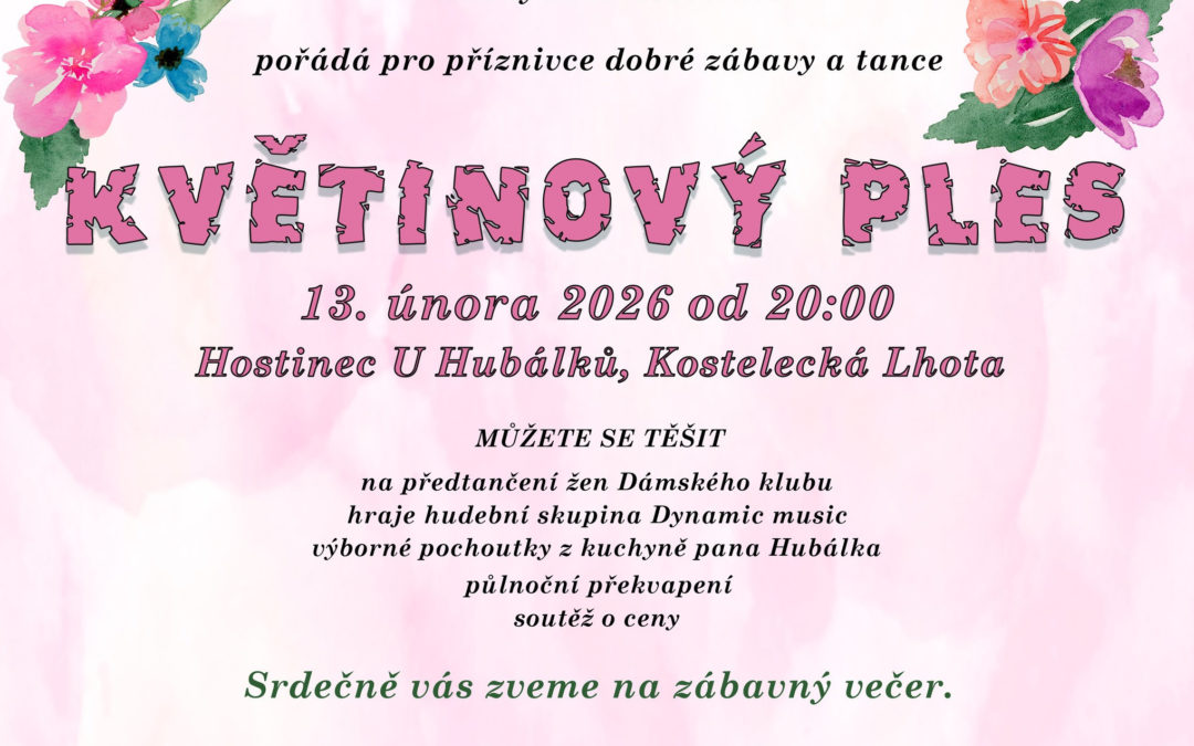 Ples Dámského klubu Slavětína – Květinový ples — 13. 2. 2026 od 20:00