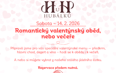 Romantický valentýnský oběd, nebo večeře – Sobota – 14.&nbsp;2.&nbsp;2026