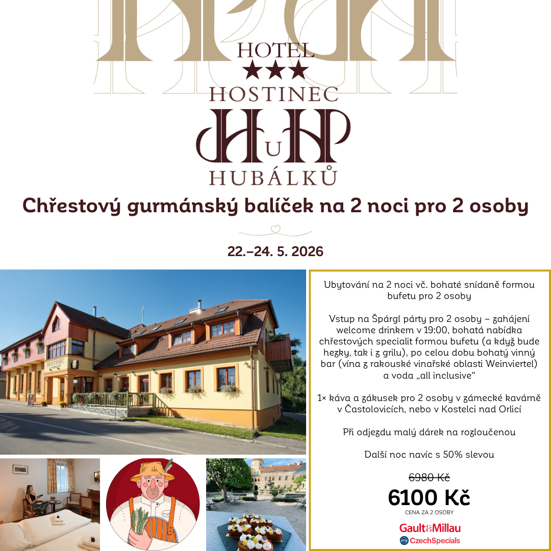 Chřestový gurmánský balíček na 2 noci pro 2 osoby