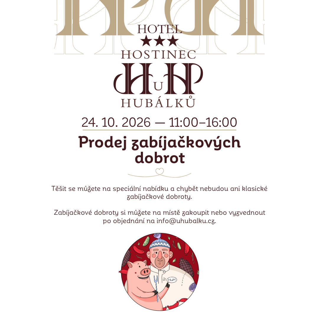 Vepřové hody u nás nebo na doma 24. 10. 2026 — 11:00–16:00